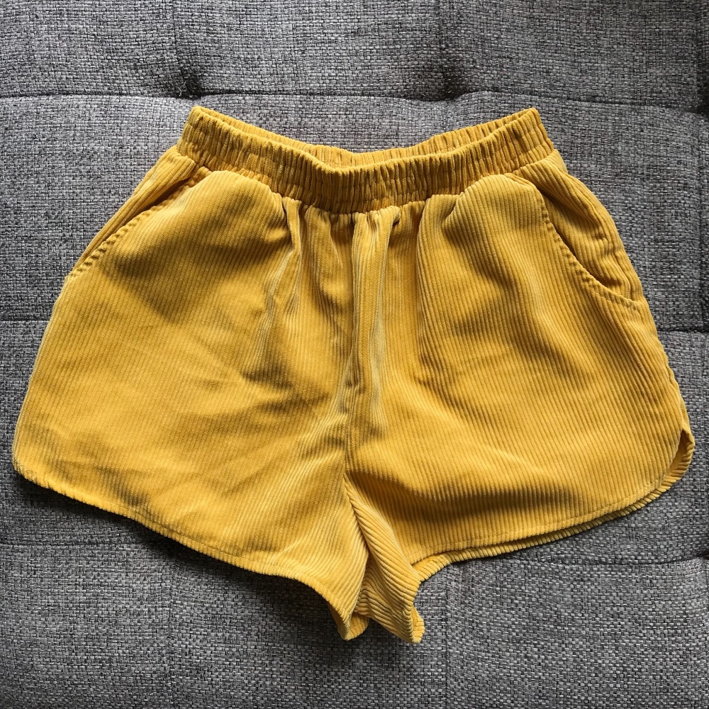 Wild Fable Mustard Yellow Corduroy High Waisted Shorts